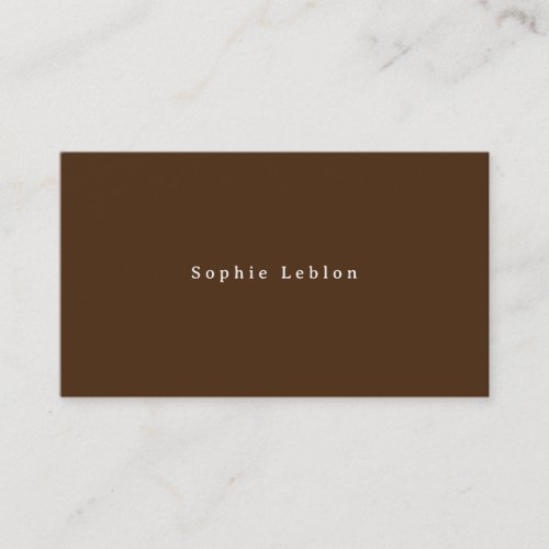 Minimalist Brown Contact Card With Serif Name
