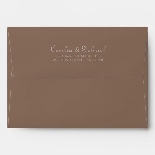 Minimalist Brown Evening Boho Wedding Envelope