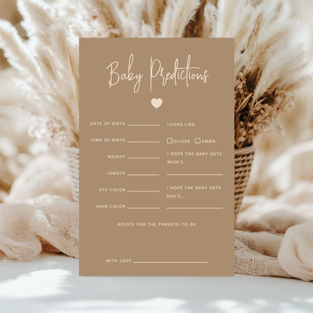 Minimalist Brown Gender Reveal Baby Predictions (Creator Uploaded)