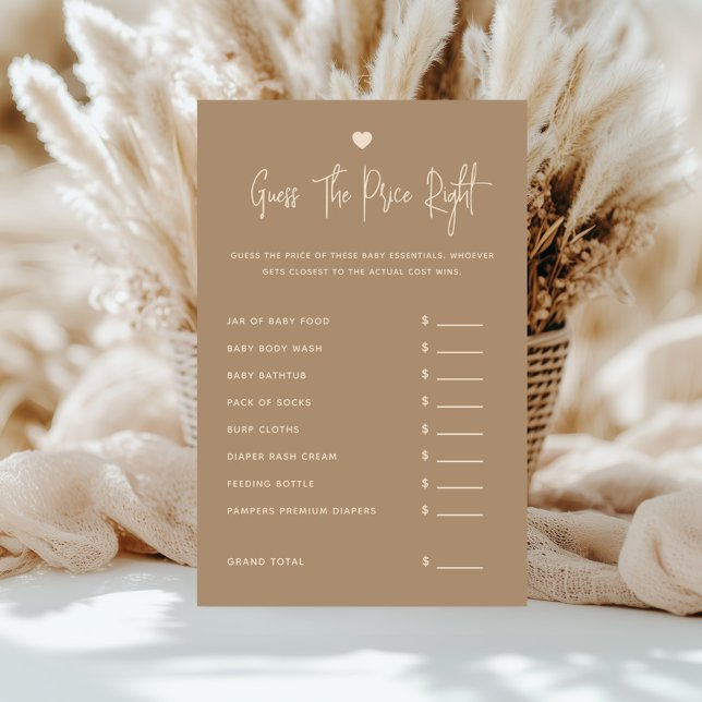 Minimalist Brown Gender Reveal Guess The Price (Creator Uploaded)