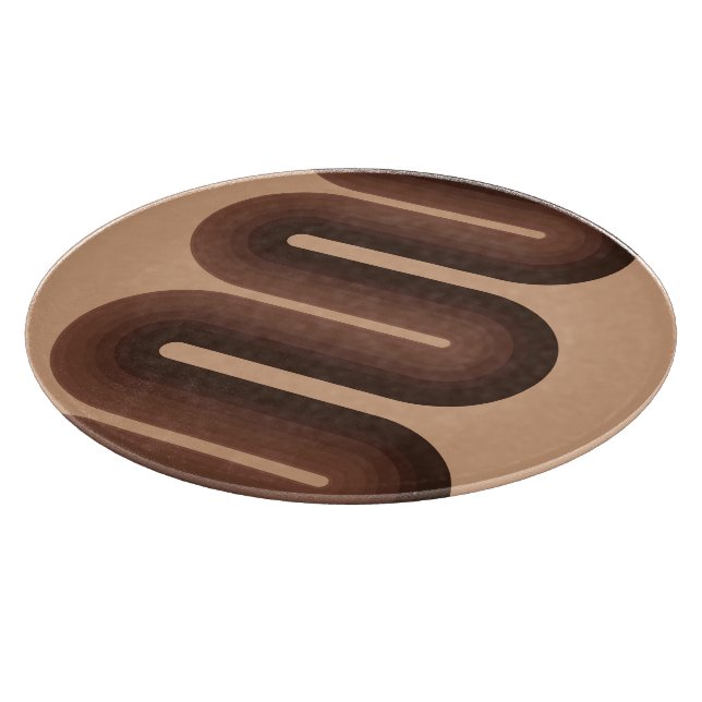 Minimalist Brown Geo Cutting Board (Corner)