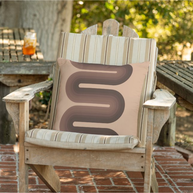 Minimalist Brown Geo Outdoor Pillow (Chair)
