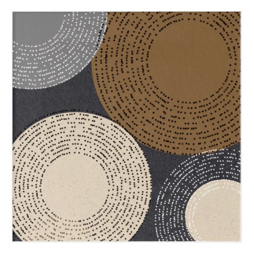 Minimalist Brown Grey Circles Acrylic Print