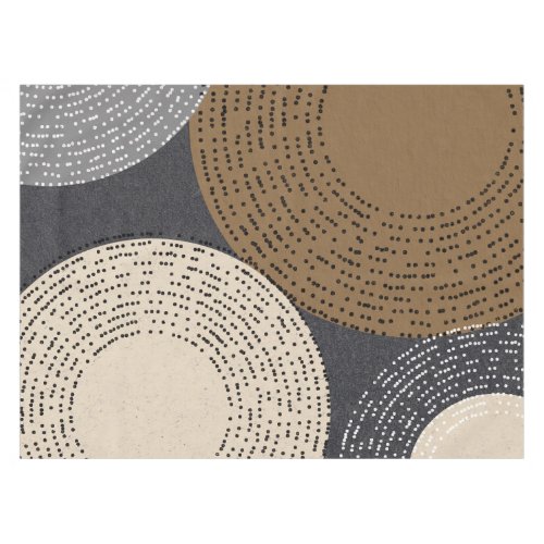 Minimalist Brown Grey Circles Tablecloth