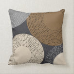 Minimalist Brown Grey Circles Throw Pillow<br><div class="desc">Circle Polka Dots Brown Grey Tan Texture design</div>