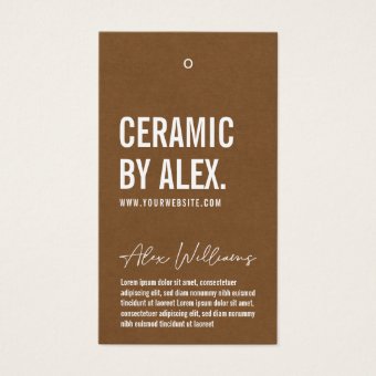 Minimalist Brown Hang Tag Cards | Zazzle