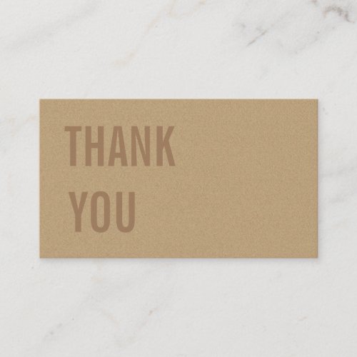 Minimalist Brown Kraft Paper Thank You  Discount Business Card