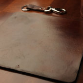Minimalist Brown Leather Mouse Pad (Front)