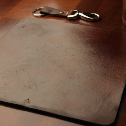 Minimalist Brown Leather Mouse Pad (Front)