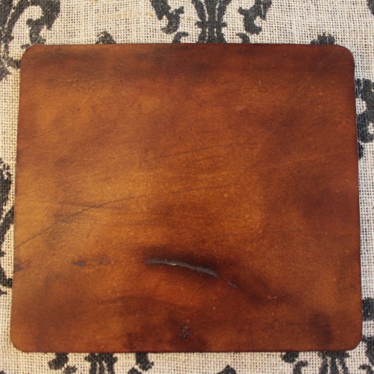 Minimalist Brown Leather Mouse Pad (Front)