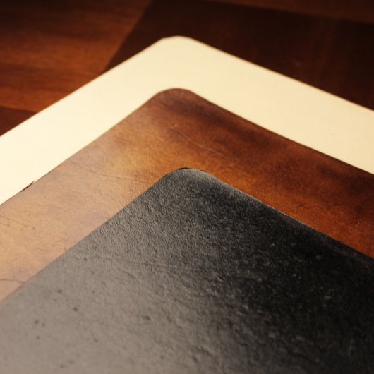 Minimalist Brown Leather Mouse Pad (Front Left)