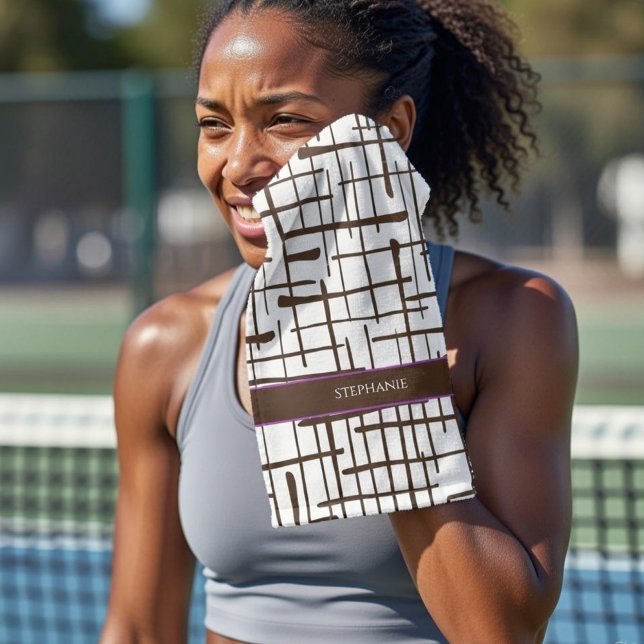 Minimalist Brown Linework Personalized | Dink Well Hand Towel (Creator Uploaded)