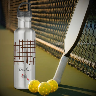 Minimalist Brown Linework Personalized | Dink Well Stainless Steel Water Bottle
