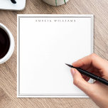 Minimalist Brown Monogram Two Border Notepad<br><div class="desc">Create your own personalized notepads with olive green elegant chic typography monogram name and two border line design in brown color.</div>