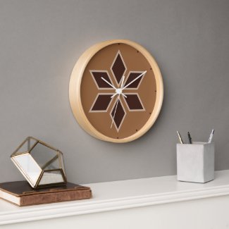 Minimalist Brown Rhombus Tile Blossom