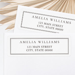 Minimalist Brown Two Border Return Address Label