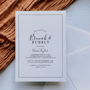 Minimalist Brunch and Bubbly Bridal Shower Invitation