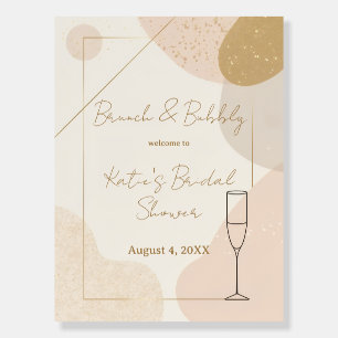 Minimalist Brunch & Bubbly Welcome Sign – Neutral