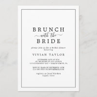 Minimalist Brunch with the Bride Bridal Shower Invitation