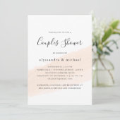 Minimalist Brush Blush Pink Stripe Couples Shower Invitation (Standing Front)