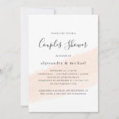 Minimalist Brush Blush Pink Stripe Couples Shower Invitation (Front)