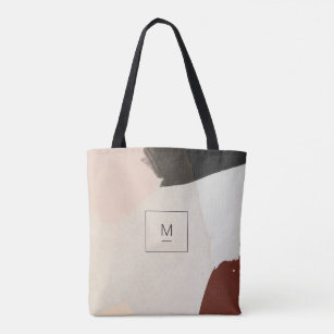 Minimalist Brush Stroke Pink Burgundy Tote Bag