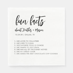 Minimalist Brush Wedding Fun Facts About Napkins