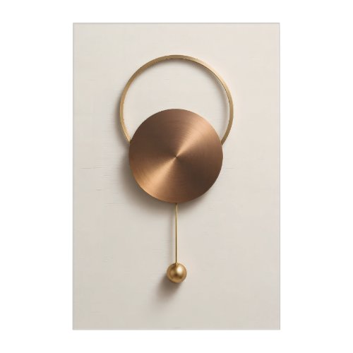 Minimalist Brushed Bronze Sculptural Acrylic Wall  Print