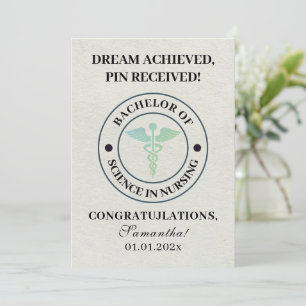 Minimalist BSN Pinning Ceremony 2026 New Nurse  Card