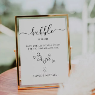 Minimalist Bubble Send Off Sign, Wedding Sign, Pedestal Sign