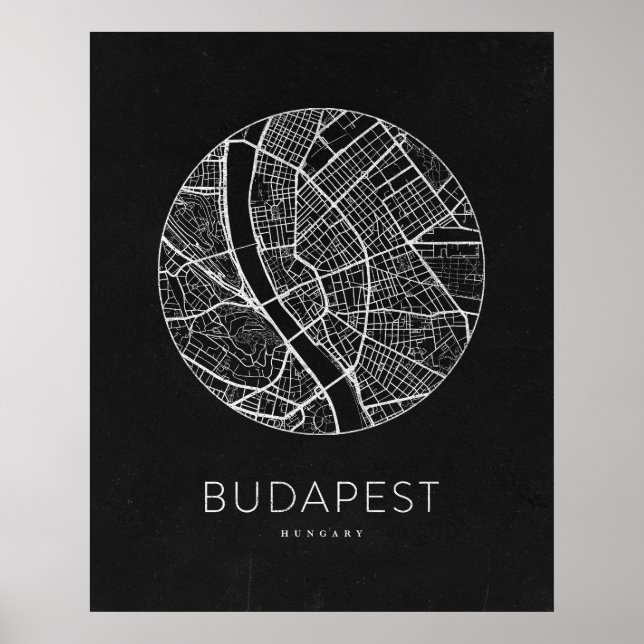 Minimalist Budapest City Map Poster (Front)