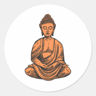 Minimalist Buddha Classic Round Sticker