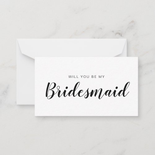 Minimalist Budget Bridesmaid Proposal Note Card