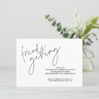 Minimalist Budget Friendsgiving Invitation