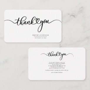 Minimalist Budget Hand-Lettered Script Thank You Note Card