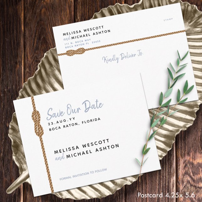 Minimalist Budget Nautical Save The Date ⚓️ Announcement Postcard (Minimalist Budget Nautical Save The Date ⚓️ Announcement Postcard
)