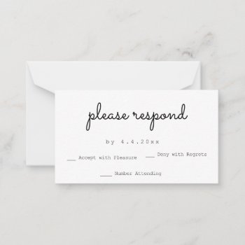 Minimalist Budget Wedding Response Rsvp Card by Beanhamster at Zazzle