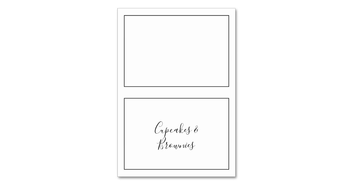 Minimalist Buffet Food Labels Table Number | Zazzle