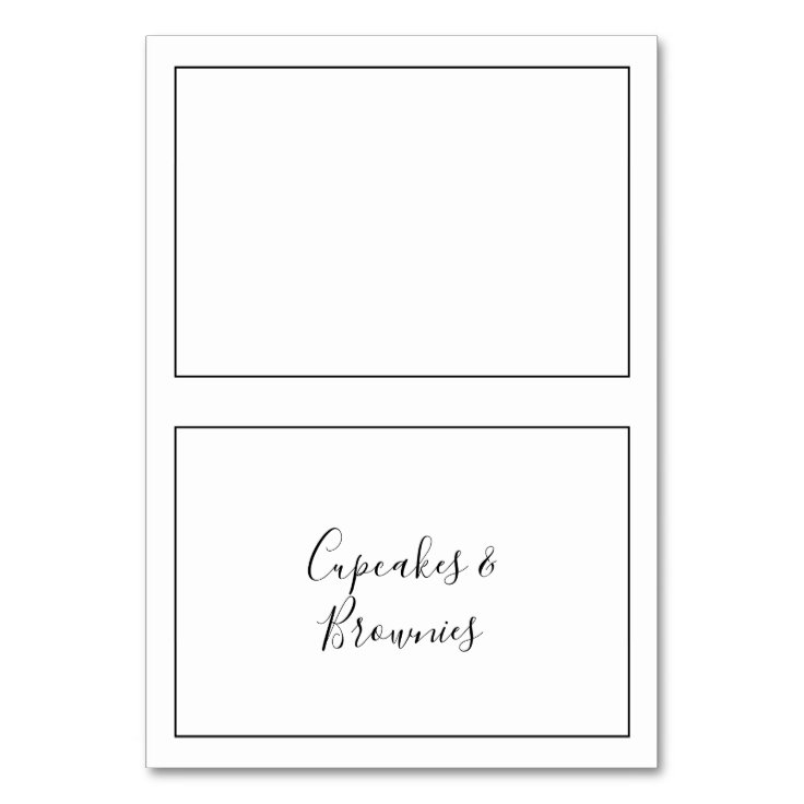 Minimalist Buffet Food Labels Table Number Zazzle