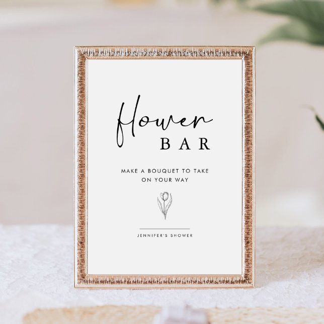 Minimalist Build Your Bouquet Floral Baby Shower Pedestal Sign (Creator Uploaded)