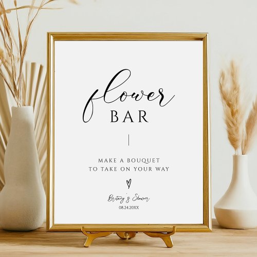 Minimalist Build Your Bouquet Floral Baby Shower Pedestal Sign