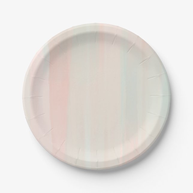 Minimalist Bunny and Butterflies Baby Shower Paper Plates (Front)