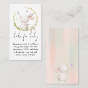 Minimalist Bunny and Butterflies Books for Baby Enclosure Card