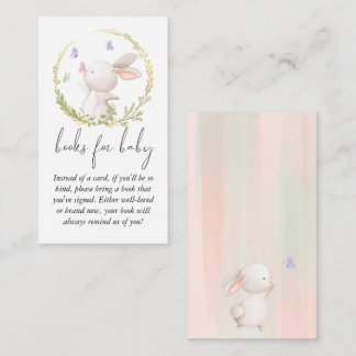 Minimalist Bunny and Butterflies Books for Baby Enclosure Card