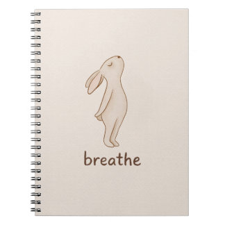 Minimalist Bunny “Breathe” Spiral Notebook