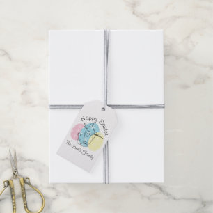 Minimalist Bunny Line Art Easter Eggs Spring Gift Tags