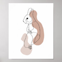 Minimalist Bunny Line Art Illustration