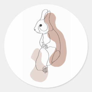 Minimalist Bunny Line Art Sticker