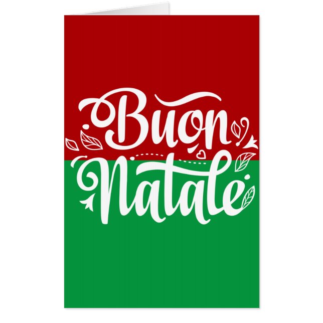 Minimalist Buon Natale Italian Merry Christmas  Card (Front)