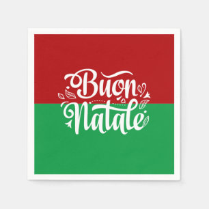 Minimalist Buon Natale Italian Merry Christmas Napkins
